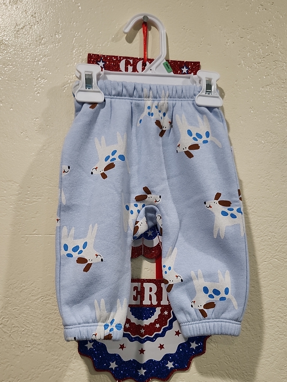 Old Navy Light Blue Puppy Print Baby Joggers